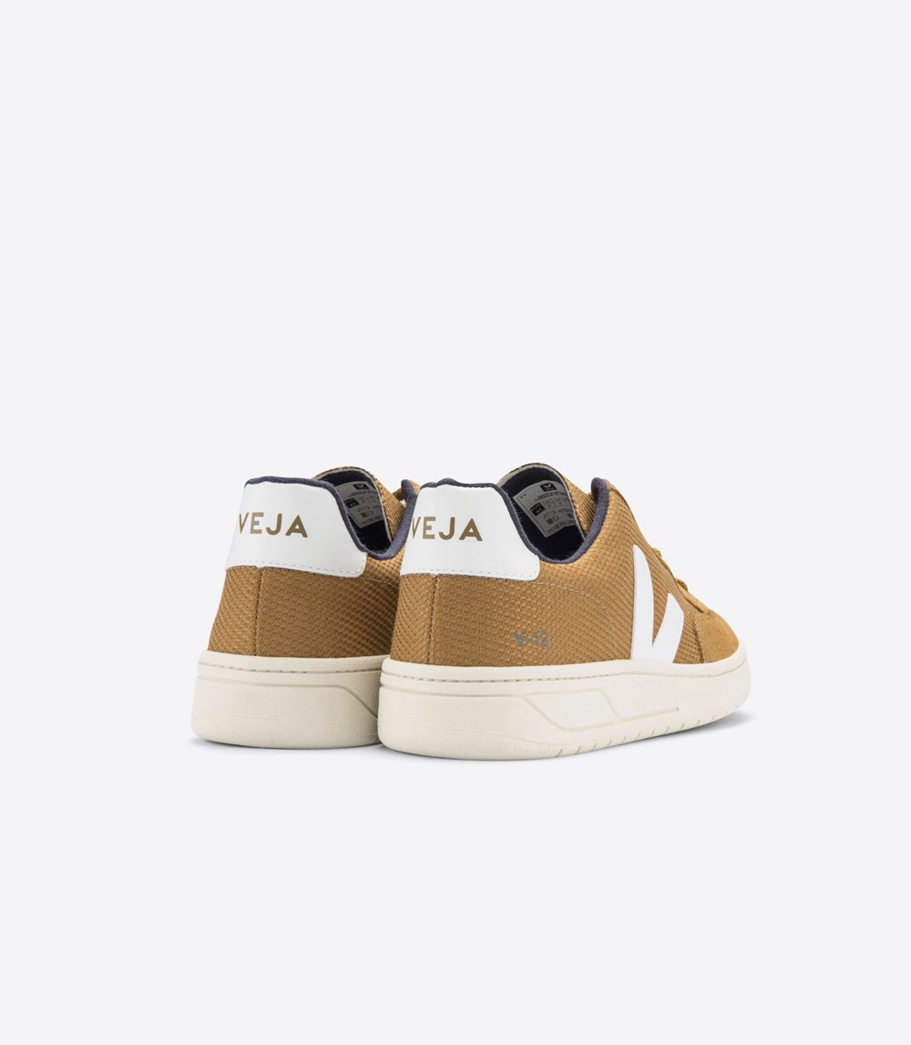 Veja Trainers Mens Brown/White - V-12 B-mesh Tent - ZAKW-08325